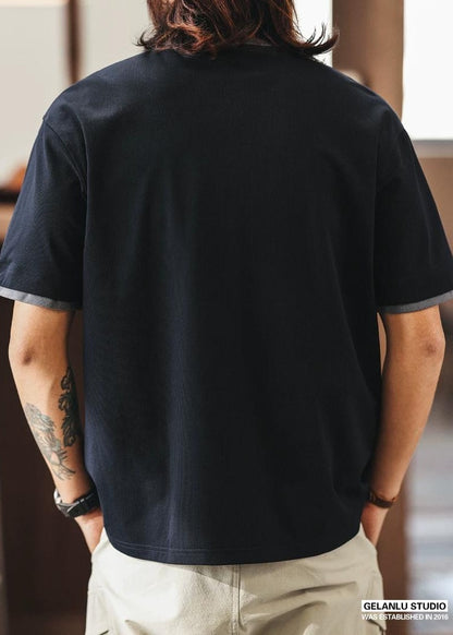 アイスシルク カラーブロック Ｔシャツ