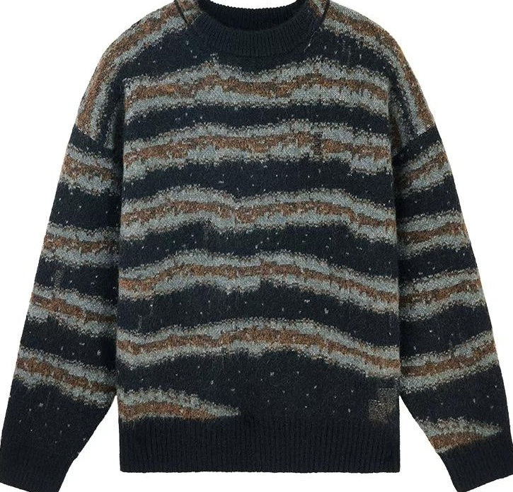 レトロストライプニットジャンパー