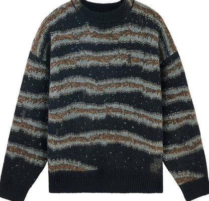 レトロストライプニットジャンパー