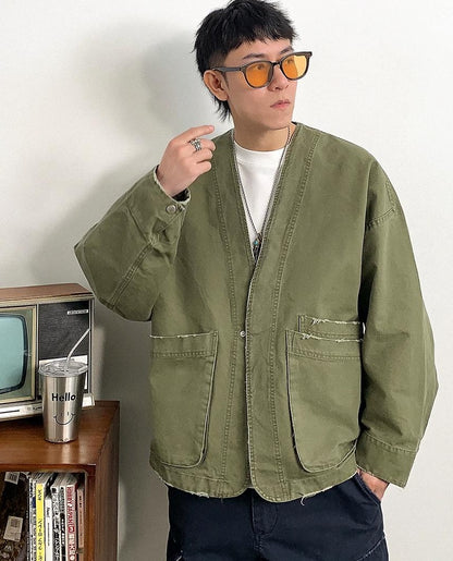 カジュアルデニムローブジャケット