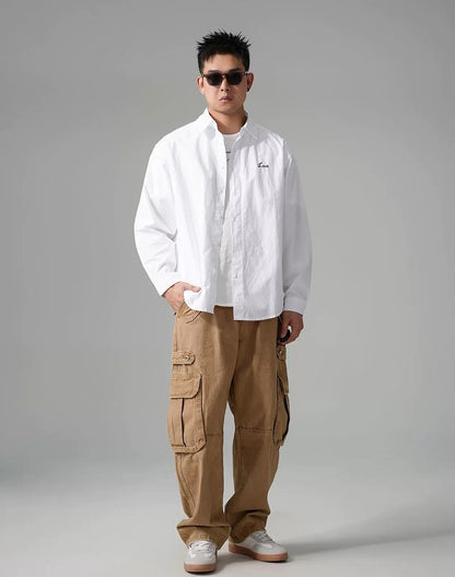 カジュアル刺繍シャツジャケット