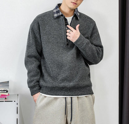 Patchwork Zip Sweater Jacket