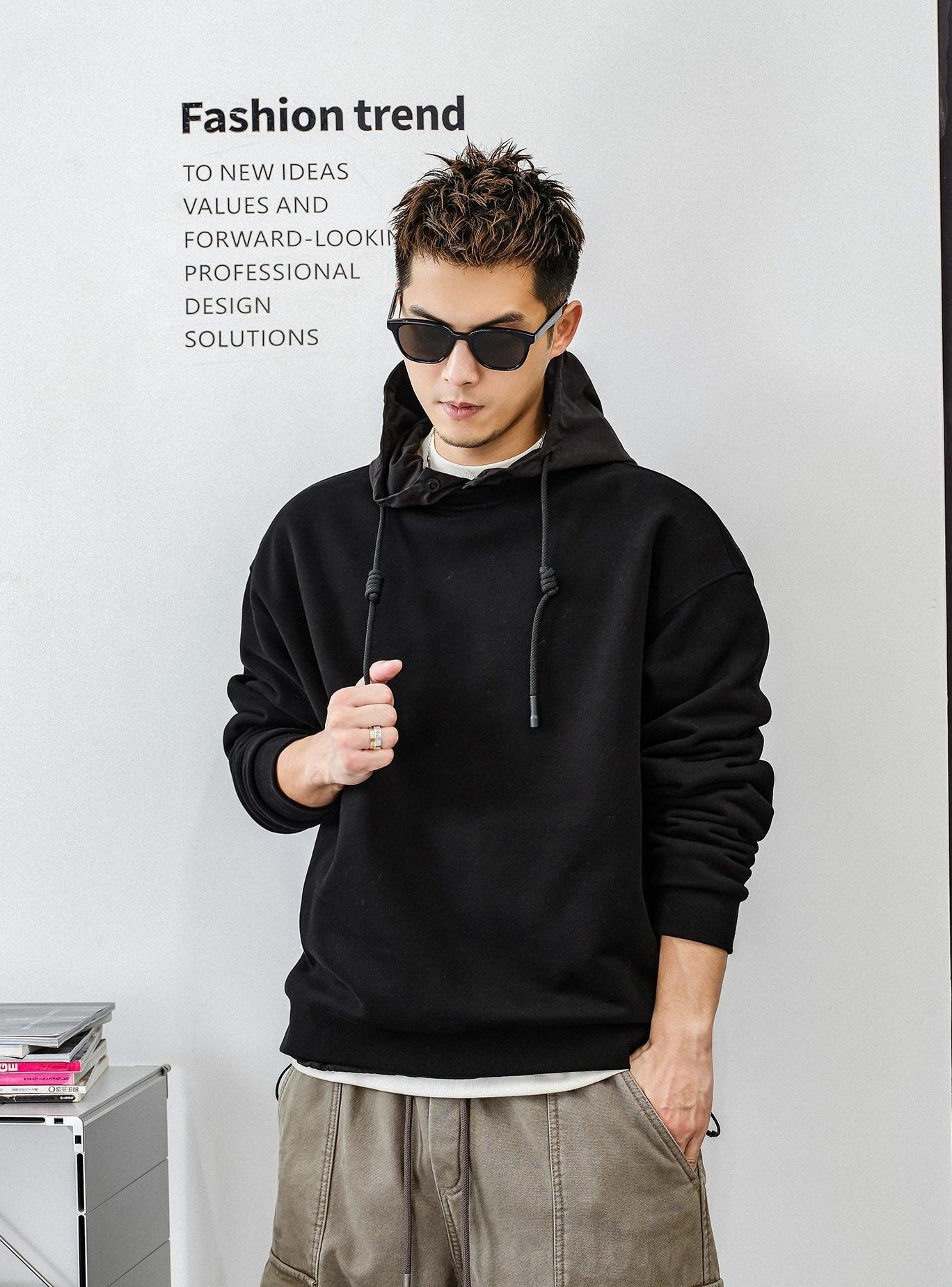 Fleece Liner Black Hoodie