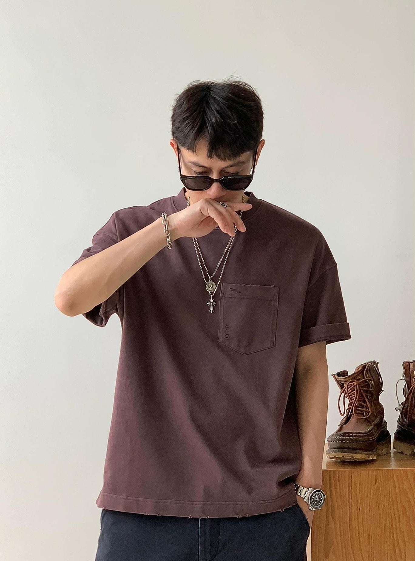 Retro Spliced Pocket Tee