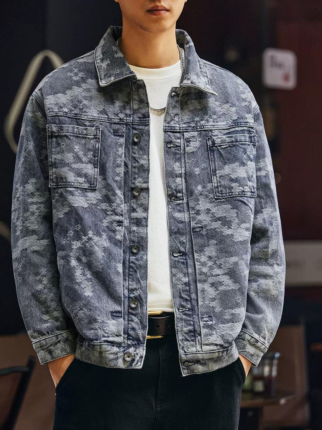 レトロカモフラージュデニムジャケット