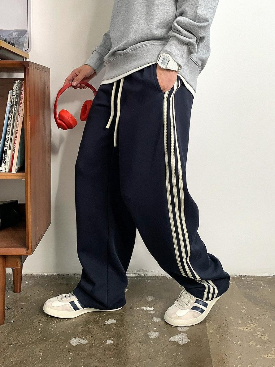 Casual Striped Elastic Pants