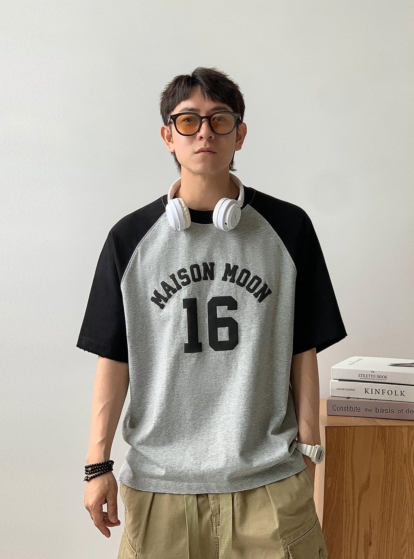 Color Block Letter Print Tee