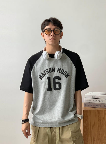 Color Block Letter Print Tee