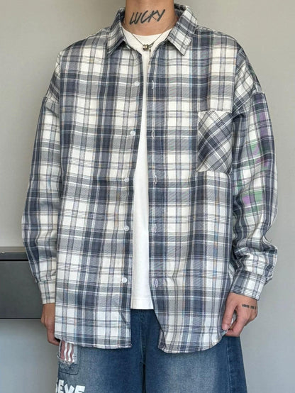 レトロチェックシャツジャケット