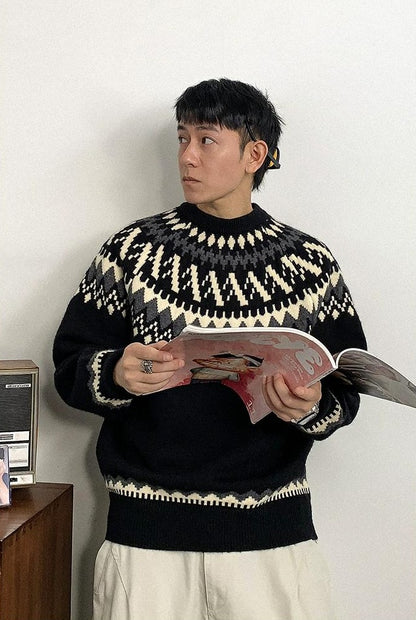 Retro Fair Isle Knit Sweater