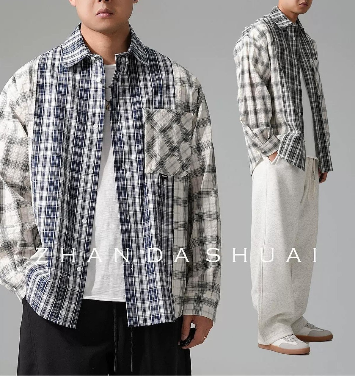 レトロ チェック柄シャツジャケット