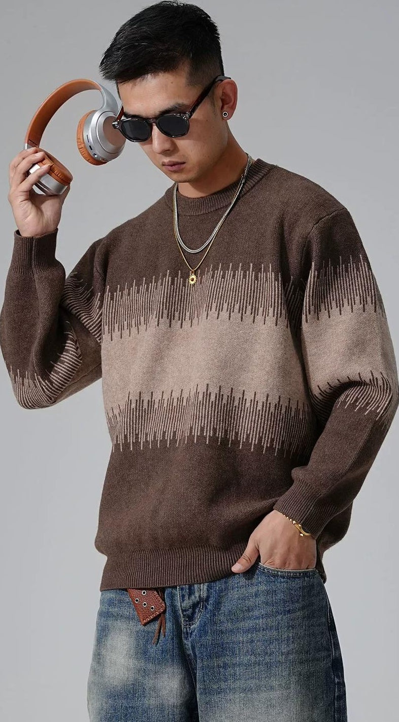 Color Block Round Neck Sweater