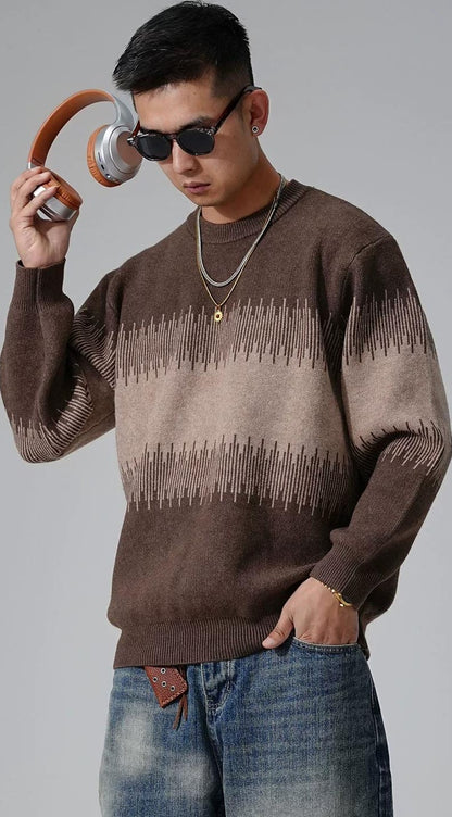 Color Block Round Neck Sweater