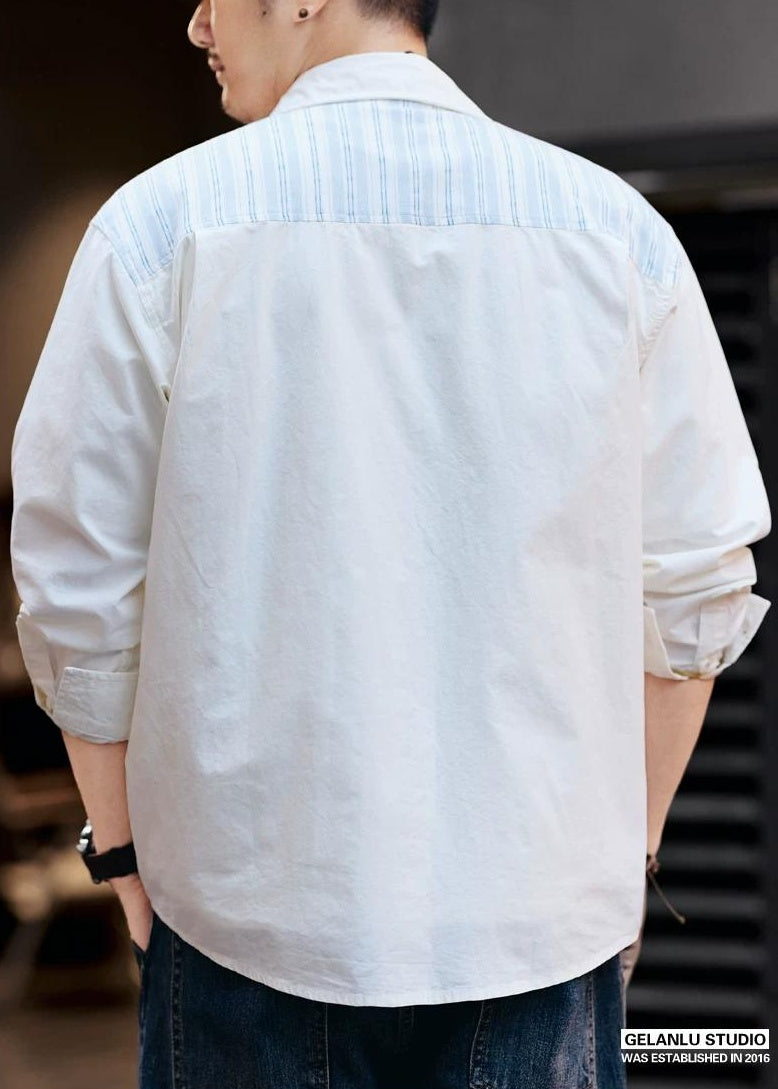 レトロストライプ　カジュアルシャツ