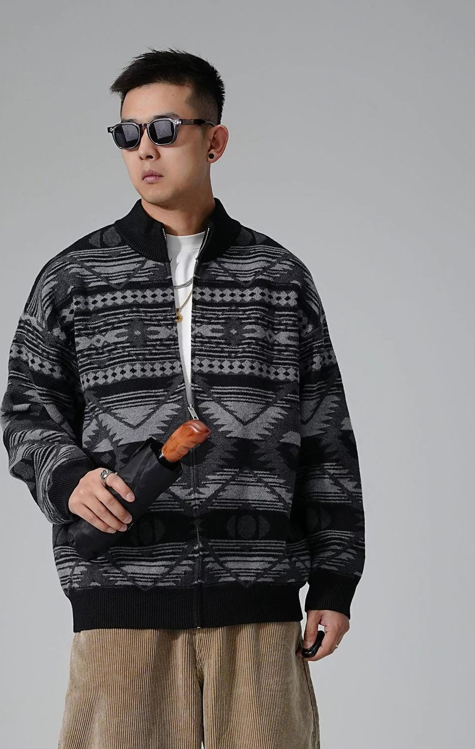 Heavyweight knit cardigan