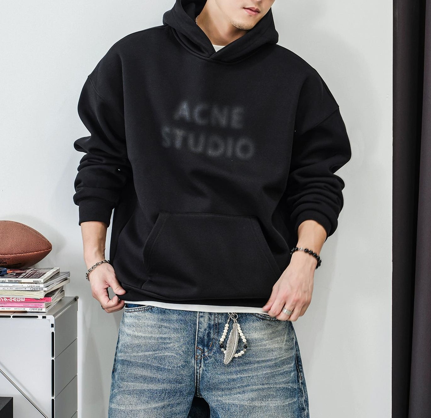 Fleece hooded jacket