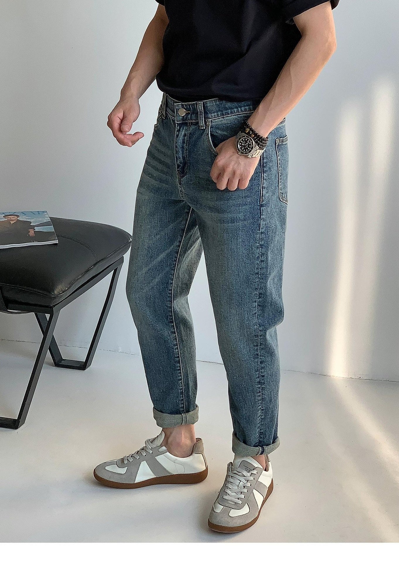 Lang Blue Washed Jeans