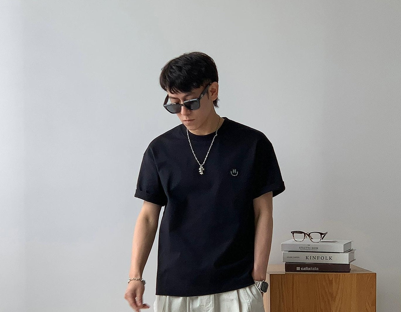 Smiley Face Embroidered Tee