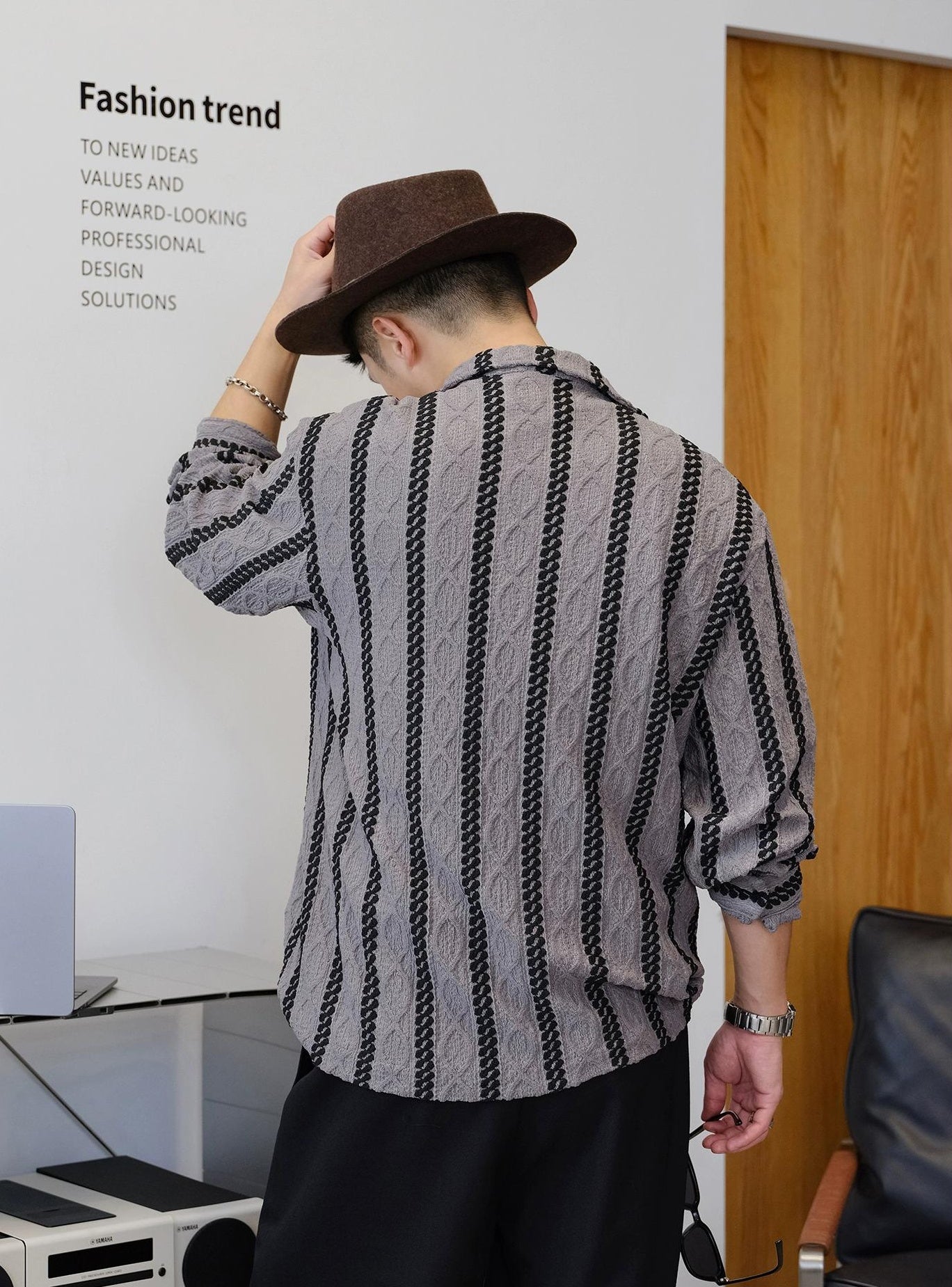 Striped Long-Sleeve Casual Shirt