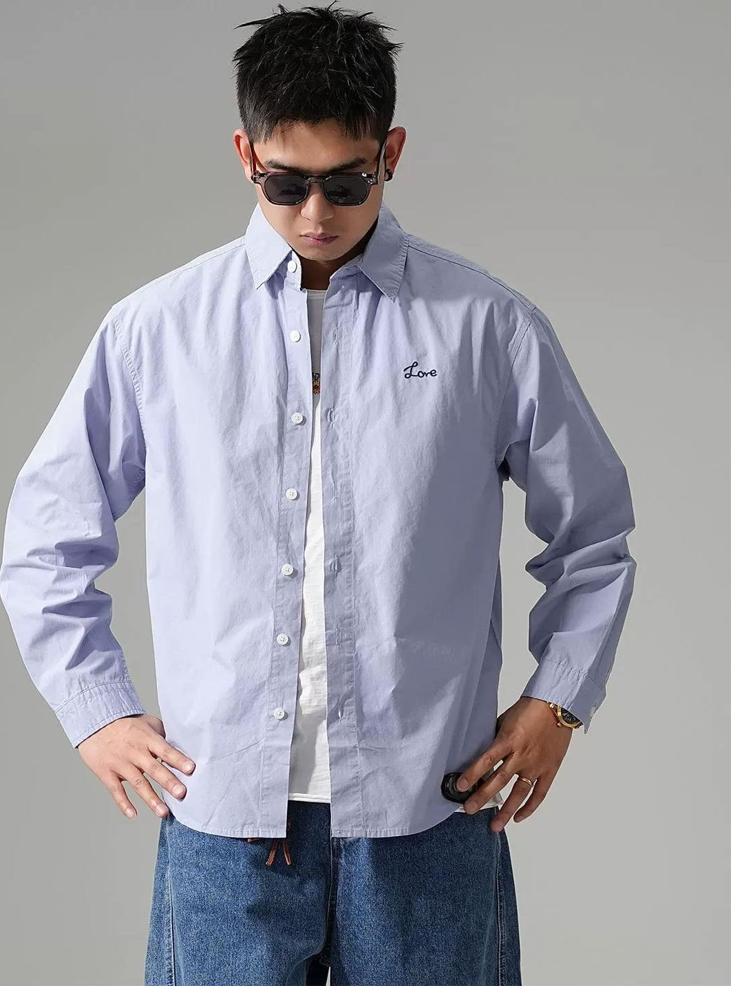 カジュアル刺繍シャツジャケット