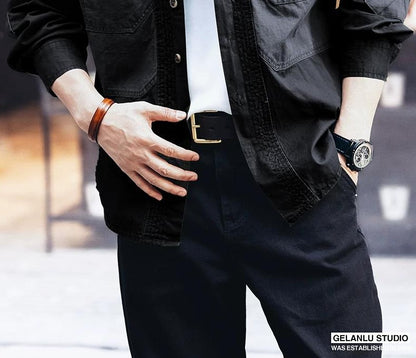 カジュアルマルチポケットロングスリーブシャツ