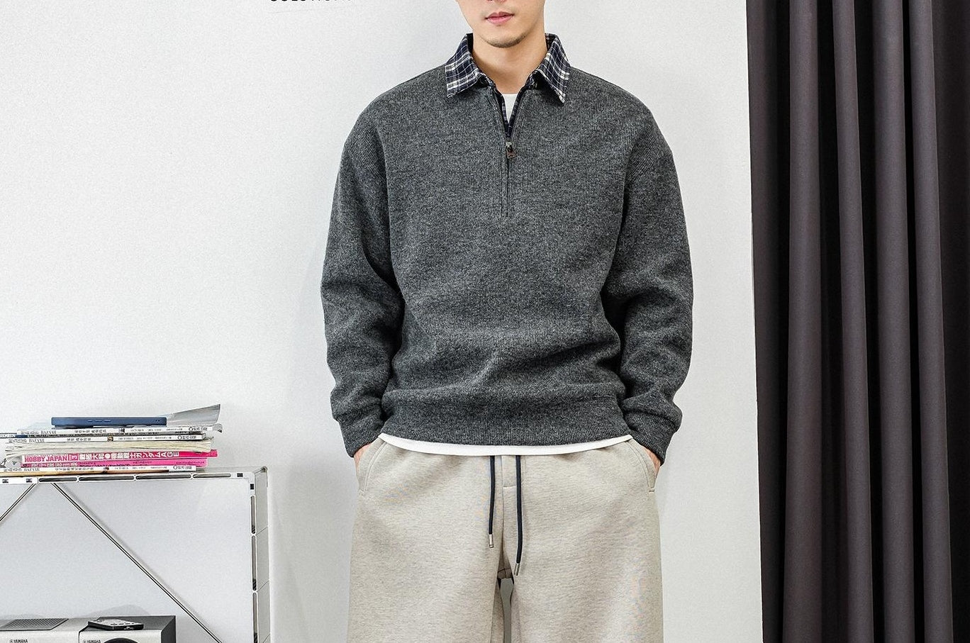 Patchwork Zip Sweater Jacket