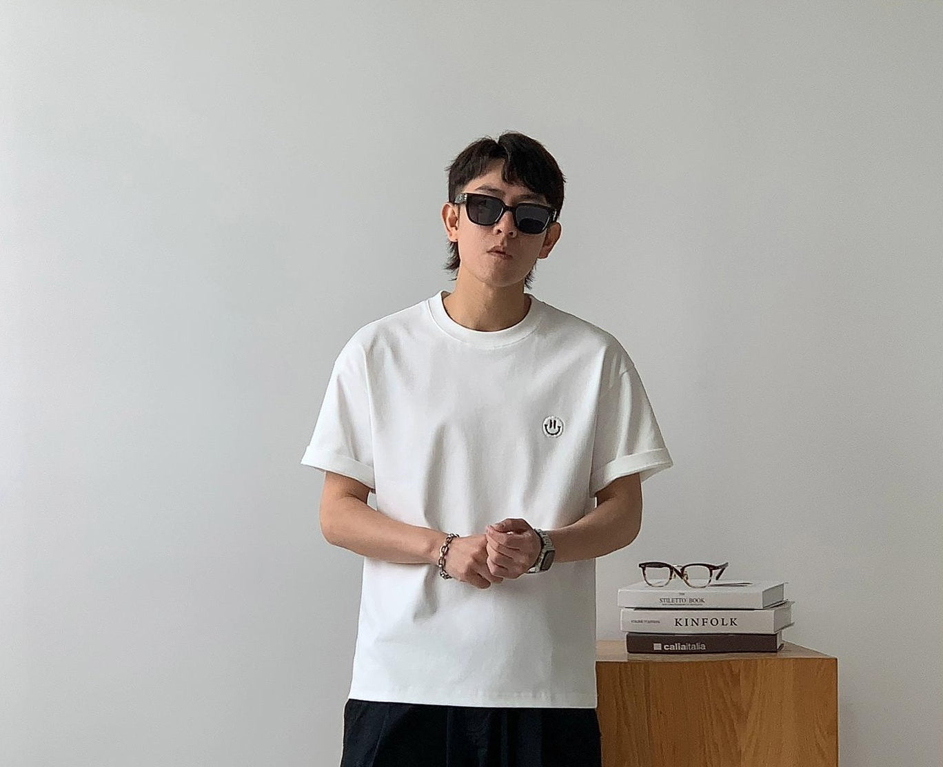 Smiley Face Embroidered Tee