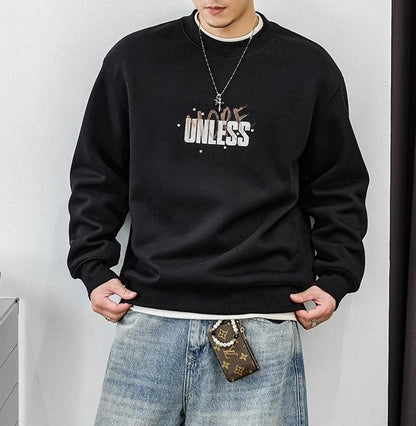 グラフィティスタイルプルオーバーセーター