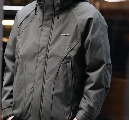 Retro Blue Hooded Down Jacket