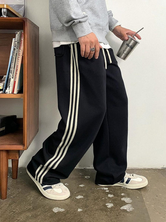 Casual Striped Elastic Pants