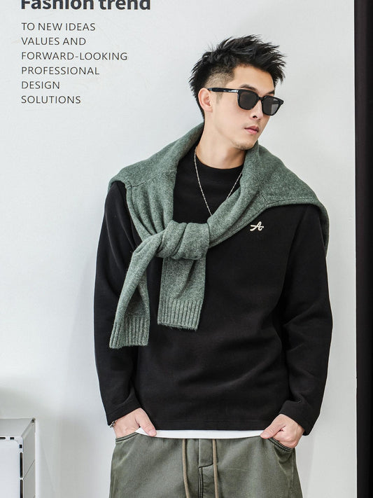 Cozy Mixed Fabric Long Sleeve