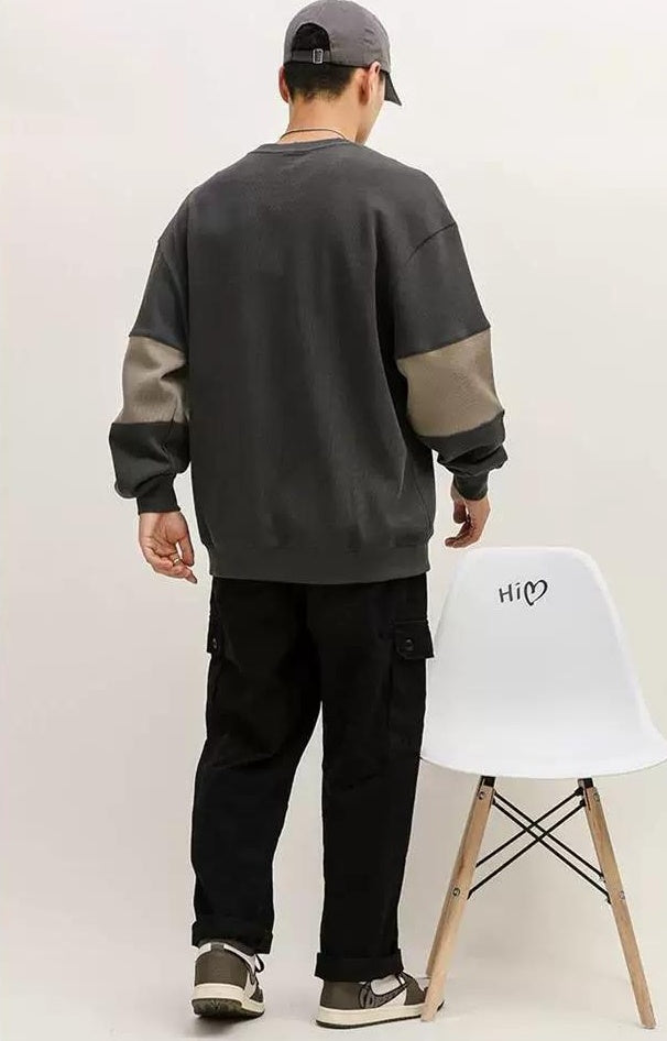 レトロカラーブロックスウェットシャツ