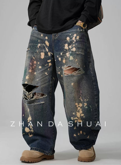 ヴィンテージ グラフィティ ワイドジーンズ