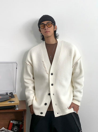 Heavyweight V-neck cardigan
