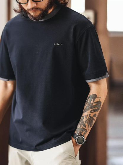 アイスシルク カラーブロック Ｔシャツ