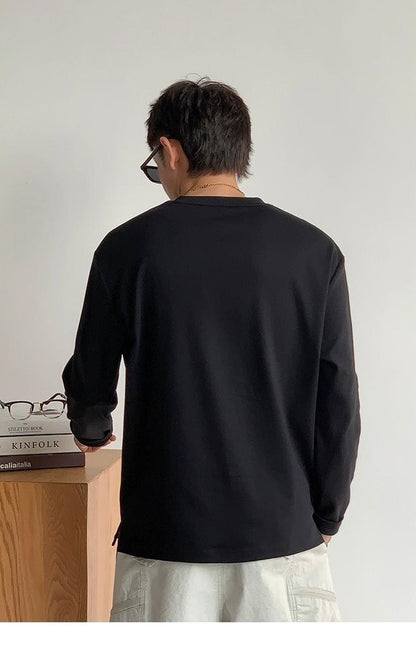 通気性綿ロングスリーブTシャツ