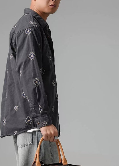 刺繍ロングスリーブシャツ