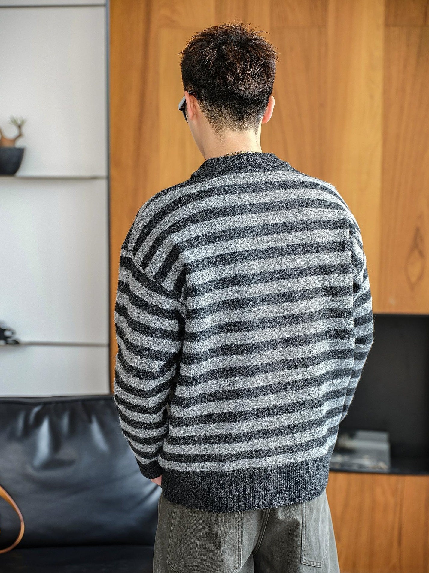 Retro Striped Knit Sweater