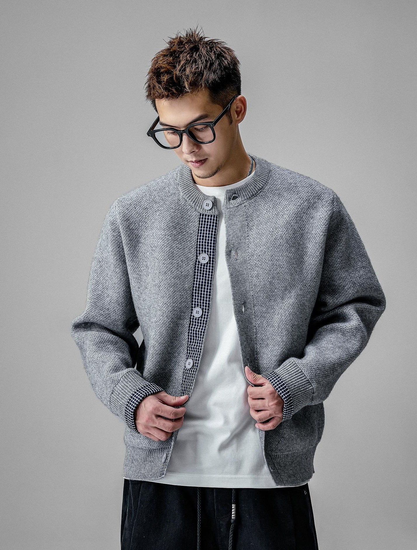 Patchwork Button Cardigan