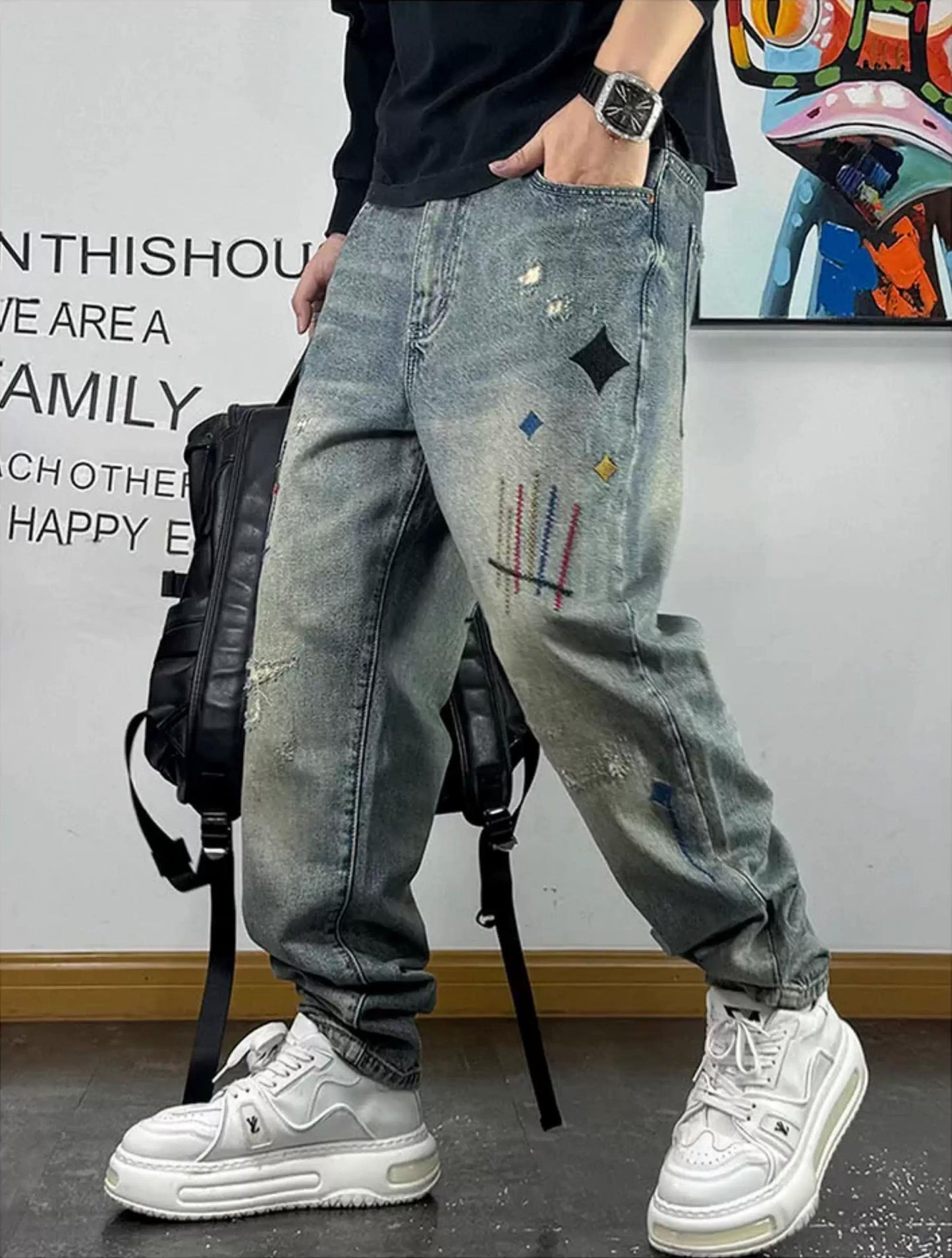 ワイルドクールディストレッシドジーンズ
