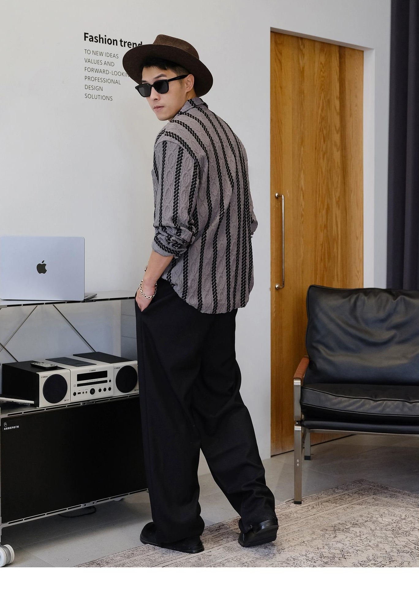 Striped Long-Sleeve Casual Shirt