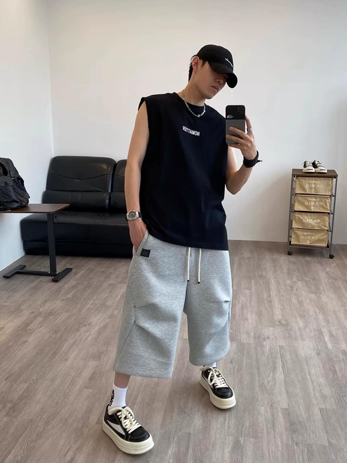 Gray 3D Sports Shorts