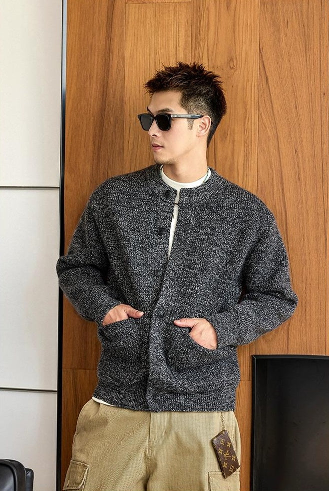 Black knit cardigan jacket