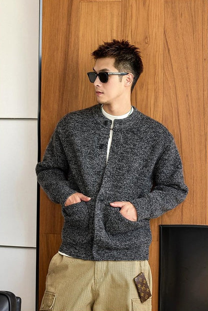 Black knit cardigan jacket