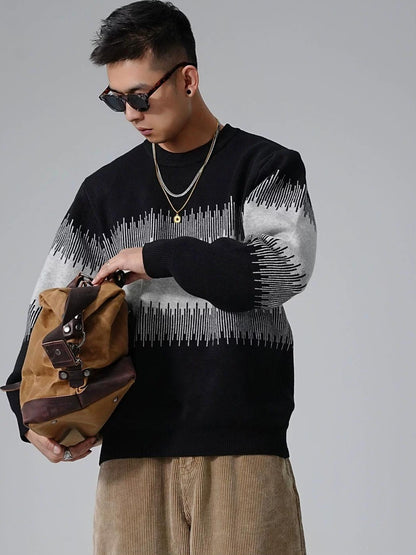 Color Block Round Neck Sweater