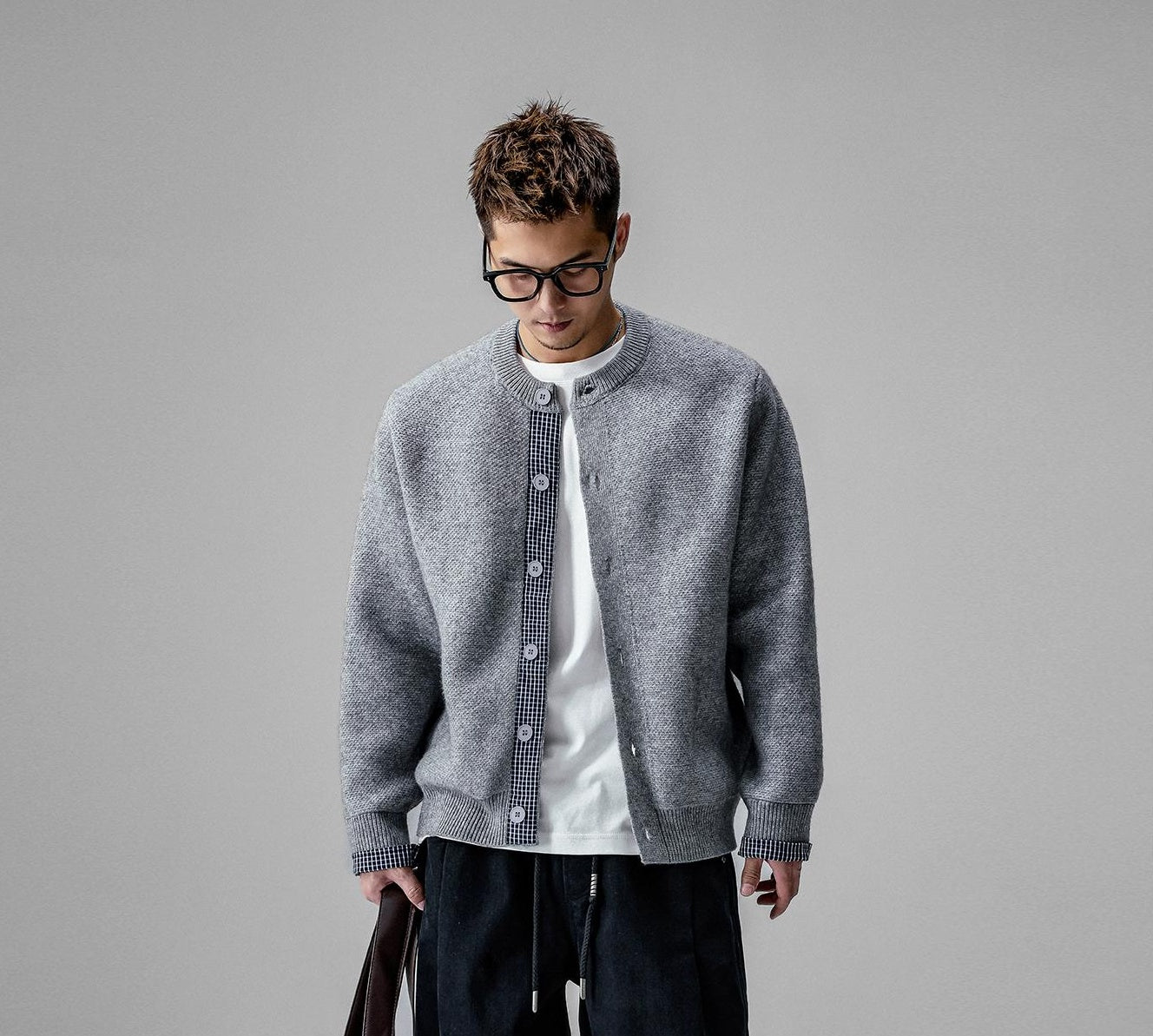 Patchwork Button Cardigan