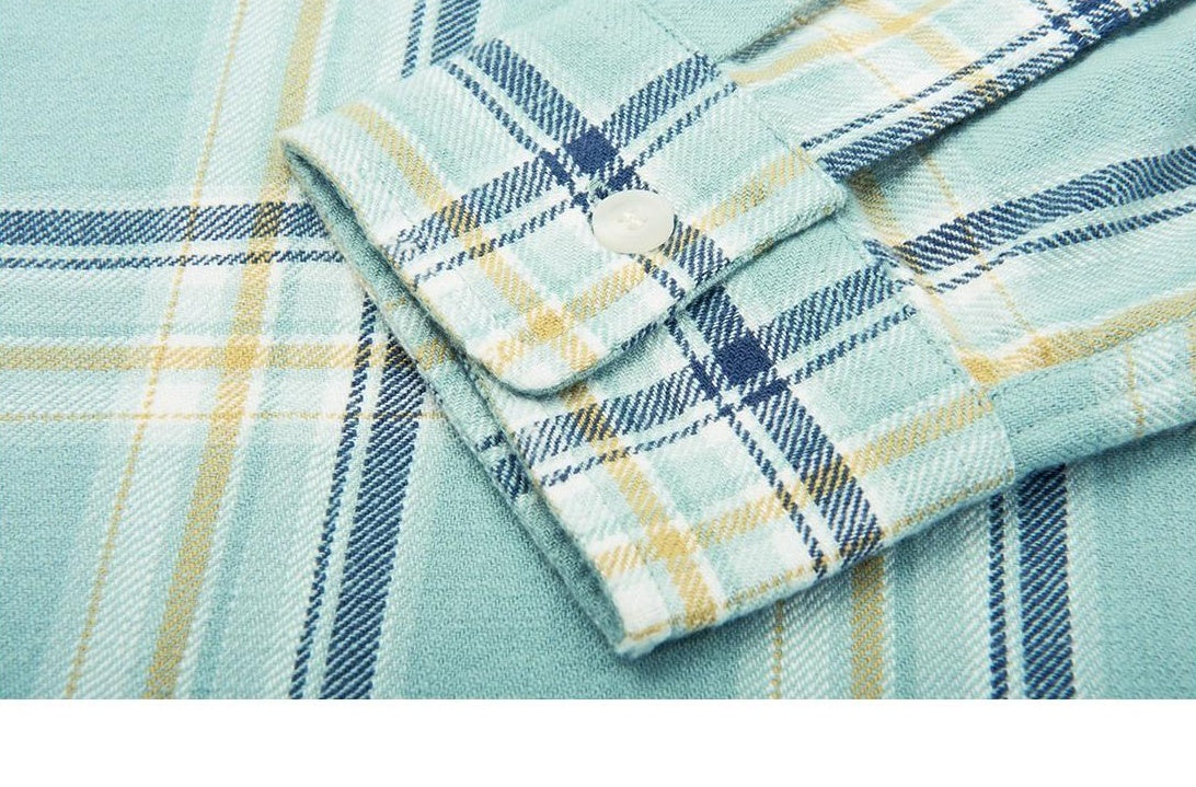 Plaid Spliced Long Sleeve Shirt
