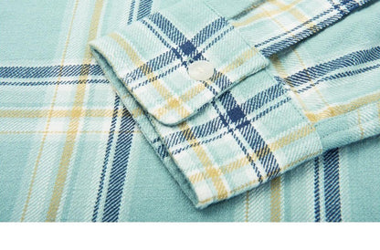Plaid Spliced Long Sleeve Shirt