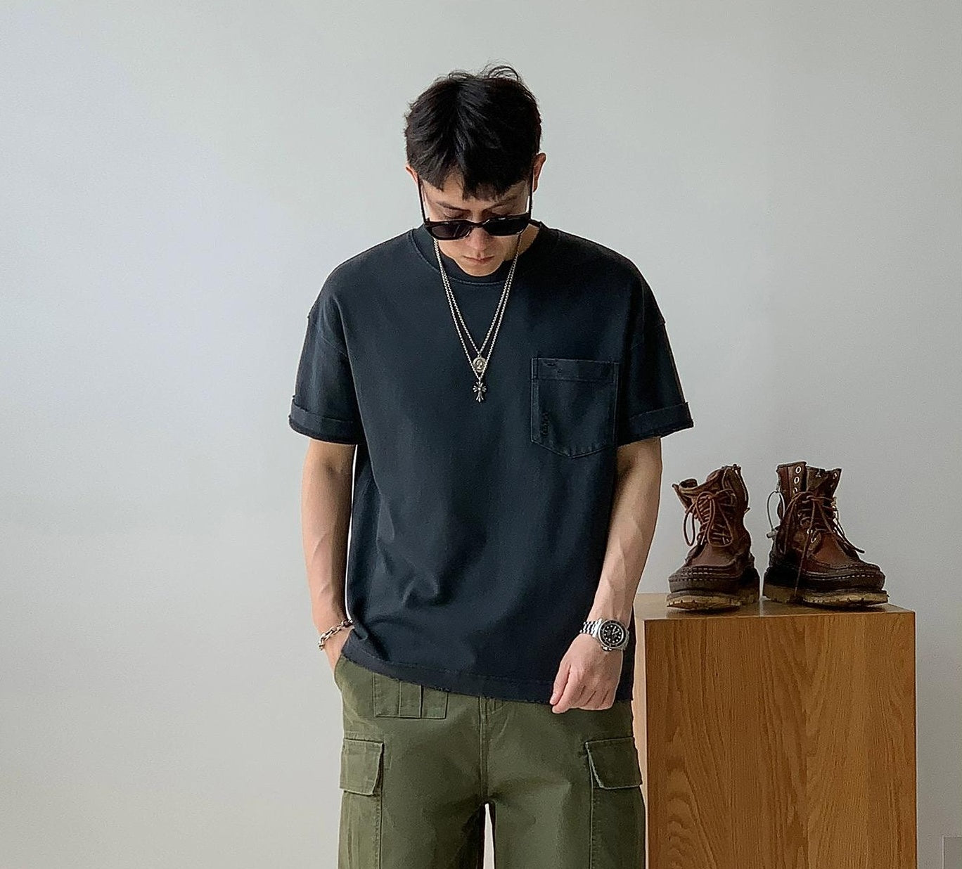 Retro Spliced Pocket Tee