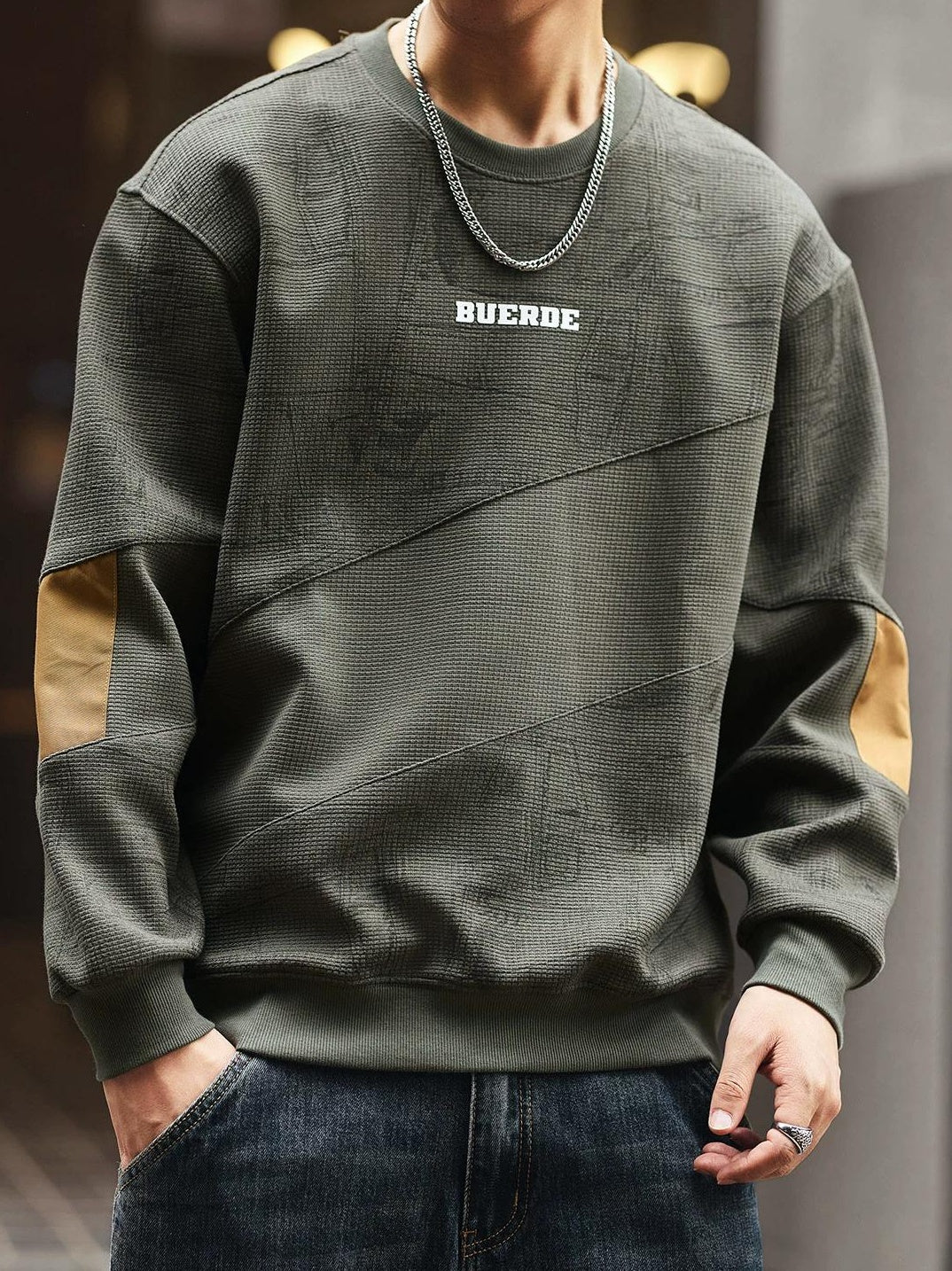 ブルーヘビーウェイトフリースセーター